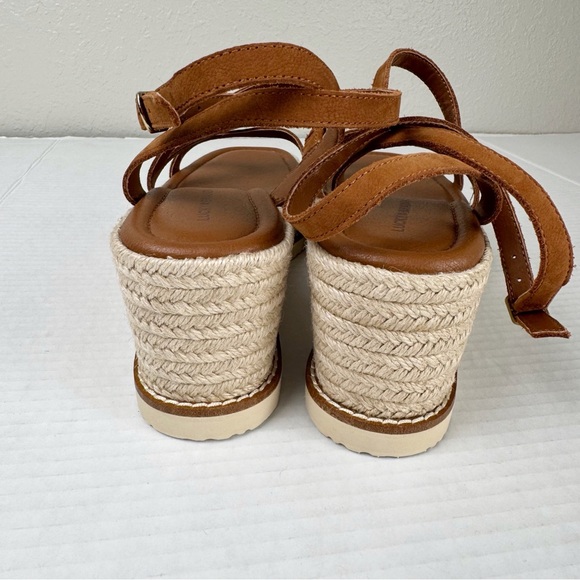 NEW Lucky Brand Carolie espadrille wedge sandal heel brown 10 - Picture 8 of 11